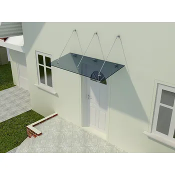 Stříška nad vchodové dveře Fisher Olymp skleněná vchodová stříška šedá 225x90 cm