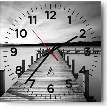 Hodiny Nástěnné hodiny do obýváku 40x40 Krajina Bezhluczne Skleněné hodiny Tiché