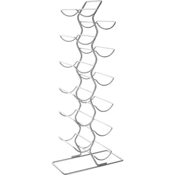 Stojan na víno Kovový regál na víno ve stříbrné barvě počet lahví 12 Jaxen – Premier Housewares ID_1692754