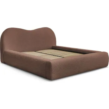 Postel Oranžová čalouněná dvoulůžková postel s úložným prostorem a roštem 160x200 cm Orlane – Bobochic Paris ID_1711838