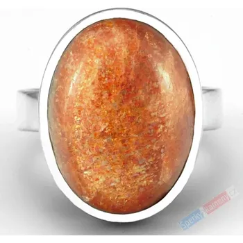 Prsten Stříbrný prsten (Ag 925/1000) se slunečním kamenem QA, vel. kamene cca 21 x 16 mm (SL1089R)