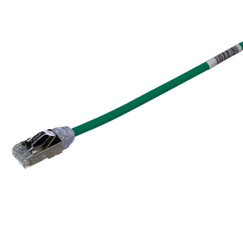 Síťový kabel STP28X7MGR Tenký stíněný propojovací kabel RJ45/RJ45, F/UTP, kat. 6A, 7m, AWG28, LSZH, zelený