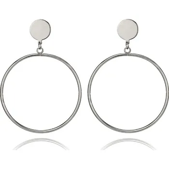 Náušnice B-TOP Dámské náušnice klipsy kroužky - stříbrná