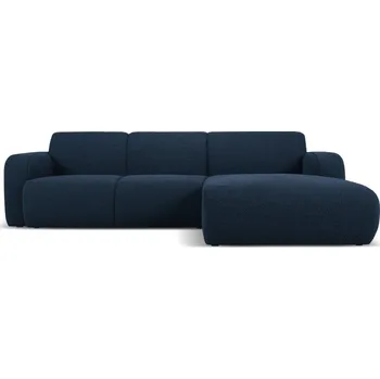 Pohovka Tmavě modrá rohová pohovka z textilie bouclé (pravý roh) Molino – Micadoni Home ID_1601186