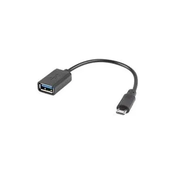 Datový kabel LANBERG USB Micro (M) 2.0 na USB-A(F) adaptér kabel 15CM černý OTG