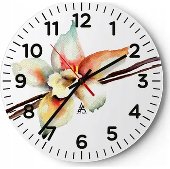 Hodiny Kuchyňské nástěnné hodiny 30x30 Vanilka Moderní skleněné hodiny do obýváku Tiché