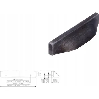 Nábytkové kování Nábytková úchytka SIRO 2447-94ZN75 efekt kartáčovaného železa