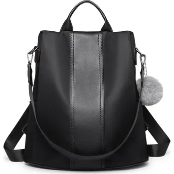 Městský batoh Konofactory Černý stylový batoh s přívěskem 2v1 „Famous“ Černá