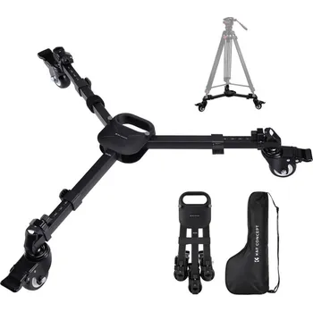 K&F Photography Tripod Dolly, Heavy Duty with 3" Rubber Wheels 44lbs Capacity Tripod Wheels.