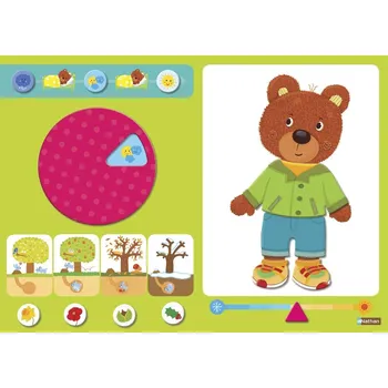 Dřevěná hračka Nathan Velká magnetická deska Počasí pro děti (56x40 cm)