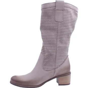 Dámské kozačky OBUV JANA ČR Boty Jana D-44 béžové dámské kožené děrované kozačky Velikost: 39