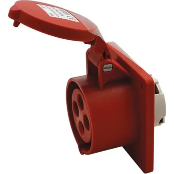 Elektrická zásuvka Tracon TICS-414 Vstavitelná průmyslová zásuvka rovná 16A, 400V, 3P+E, 6h, IP44 (Tracon TICS-414)