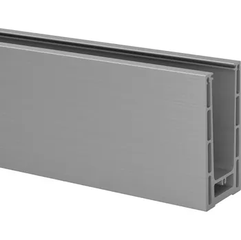 Zábradlí Easy Glass Prime, základní profil, horní montáž Easy Glass Prime, základní profil, horní montáž, délka 5000 mm, bez otvorů, hliník, surový