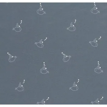 Bavlněný úplet v šedé barvě s potiskem ponorek 21741/006