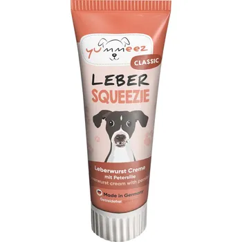 Pamlsek pro psa 4x75g yummeez Classic Liver Squeezie - výhodné balení