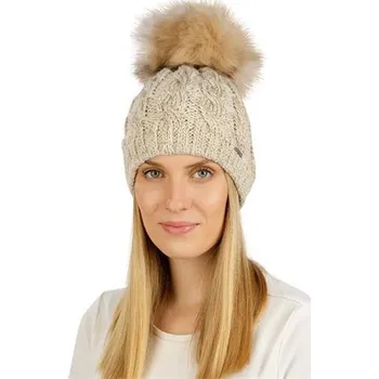 Čepice Čepice Litex, béžová s bambulí