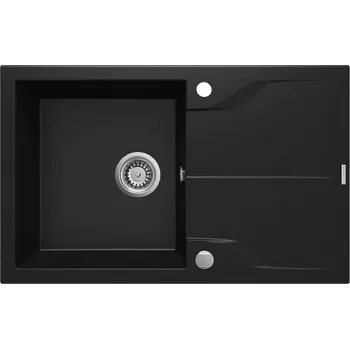 Granitový dřez DEANTE - Andante černá - Granitový dřez s odkapávačem ZQN_N113