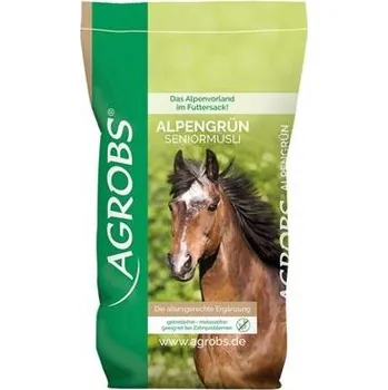 Krmivo pro koně AGROBS - Alpengrün SeniorMüsli - Alpské zelené müsli pro seniory 15 kg