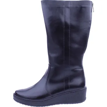 Dámské kozačky OBUV JANA ČR Boty JANA 3033/279 černé dámské kožené kozačky Velikost: 37