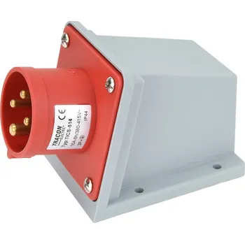 Elektrická zásuvka Tracon TICS-514 Nástěnná průmyslová přívodka 16A, 400V, 3P+E, 6h, IP44 (Tracon TICS-514)