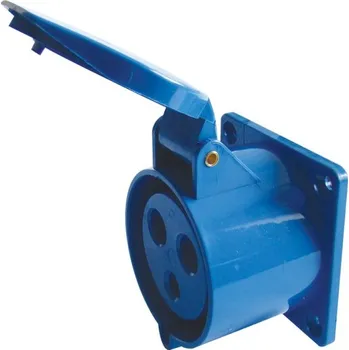 Elektrická zásuvka Tracon TICS-423 Vstavitelná průmyslová zásuvka rovná 32A, 250V, 2P+E, 6h, IP44 (Tracon TICS-423)