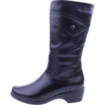 Dámské kozačky OBUV JANA ČR Boty JANA 152 černé dámské kožené kozačky Velikost: 38