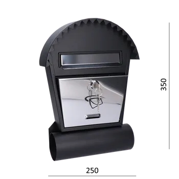 Poštovní schránka Poštovní schránka (250x350x50mm) nerez / černá, max. formát listu: B6, le