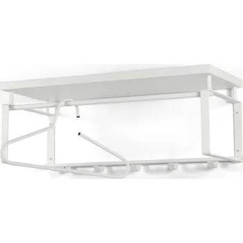 Věšák Bílý kovový nástěnný věšák s poličkou 70 cm Rex – Spinder Design ID_1616638