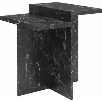 Konferenční stolek Černý konferenční stolek v dekoru mramoru 56x56 cm Brielle – CosmoLiving by Cosmopolitan ID_1718448