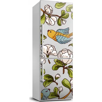 Fototapeta Samolepící nálepka na ledničku Ptáci a květiny
