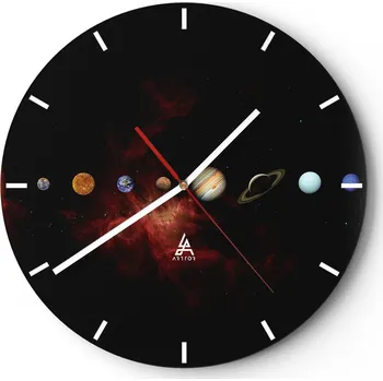 Hodiny Nástěnné hodiny do kuchyně 30x30 Vesmír Skleněné hodiny do obýváku Tiché