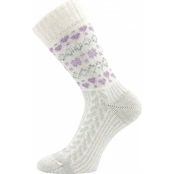Dámské ponožky Dámské ponožky VoXX - Veltra, smetanová / fialová Barva: Smetanová, Velikost: 39-42
