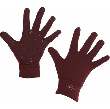 Zimní jezdecké rukavice Covalliero, vínové - vel. XXS