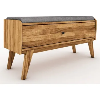 Zahradní lavice Lavice s úložným prostorem z dubového dřeva se světle šedým sedákem Retro - The Beds ID_1456256