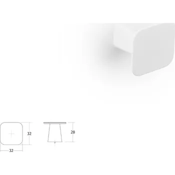 Nábytkové kování Nábytková úchytka VIEFE 0638 PRISM, rozteč 0, délka 32 mm, bílá matná 0638032ZM1