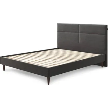 Postel Černá čalouněná dvoulůžková postel s roštem 160x200 cm Elyna – Bobochic Paris ID_1371287