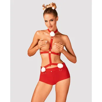 Dámský erotický kostým Kostým vánoční Obsessive Ms. Reindy červený M/L - s kupónem KUP15 cena 764 Kč + extra diskrétní expedice