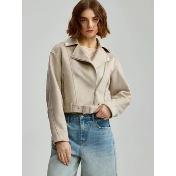 Dámský kabát Bunda biker - XL - House - světle šedá - 807CJ-09X