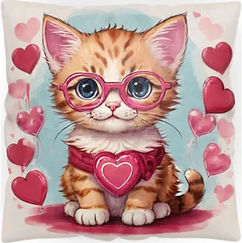 Polštář DEKORATIVNÍ POVLAK NA POLŠTÁŘ VALENTÝN ŽENY 40x40 JASIEK POLŠTÁŘ DÁREK