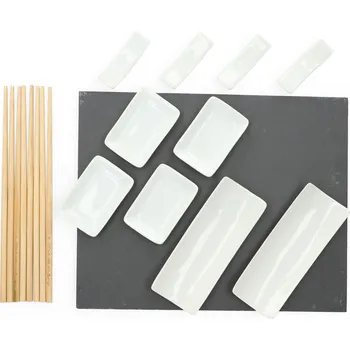 Homla Sushi servírovací sada 15 ks, 30x24 cm, Stone