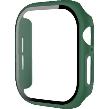 Pouzdro na mobilní telefon Matné pouzdro s tvrzeným sklem pro Apple Watch 46mm - tmavě zelené