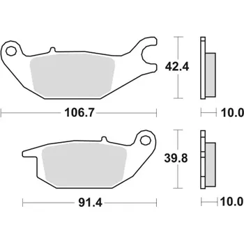 Brzdová destička brzdové destičky, BRAKING (semi-metalická směs SM1) 2 ks v balení M501-169