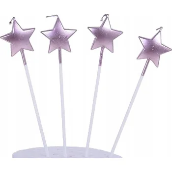 Dortová svíčka Svíčky na dort HVĚZDIČKY RŮŽOVÉ ZLATO 4ks