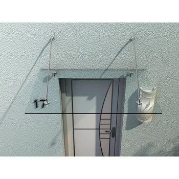 Stříška nad vchodové dveře Homecom Sylt skleněná vchodová stříška 200x90 cm