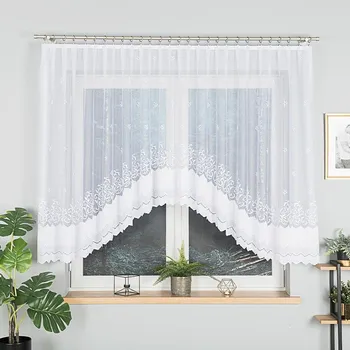 Záclona Bílá žakárová záclona GENOVEFA 350x140 cm