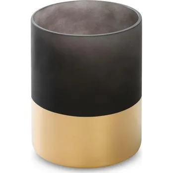 Svícen Černo zlatý skleněný svícen VICTORIA7 12 x 15 cm