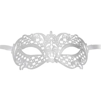 Karnevalová maska Funny Fashion Kovová škraboška bílá