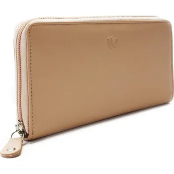 Módní doplněk Arwel Béžová dámská kožená zipová peněženka 511-3559-82