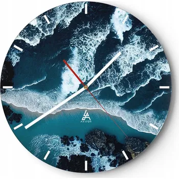 Hodiny Nástěnné hodiny do kuchyně 30x30 Klif Skleněné hodiny do obýváku Loft Tiché