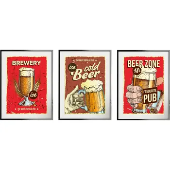 Obraz Plakát sada 3 plakátů A3 bez rámu 89,1 x 42 cm